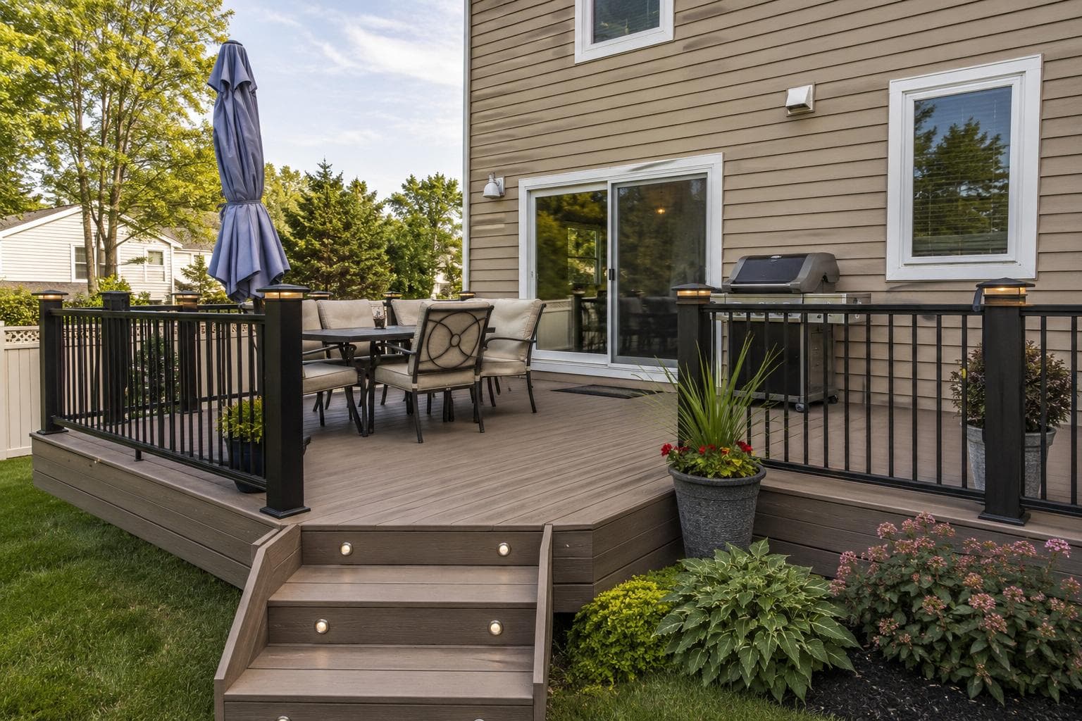 New backyard deck built for a Huntington, NY home